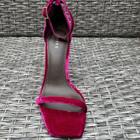 Reiss London Cora Pink Velvet Strappy Wedge Heels - Picture 5 of 5